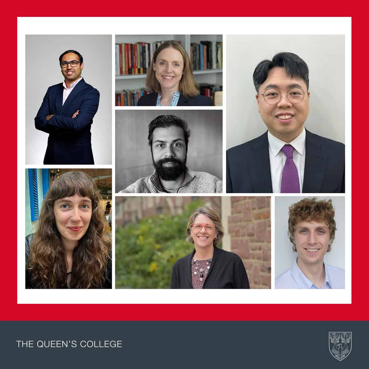 a photo montage of the new academics mentioned in the news item with a red frame around the edge