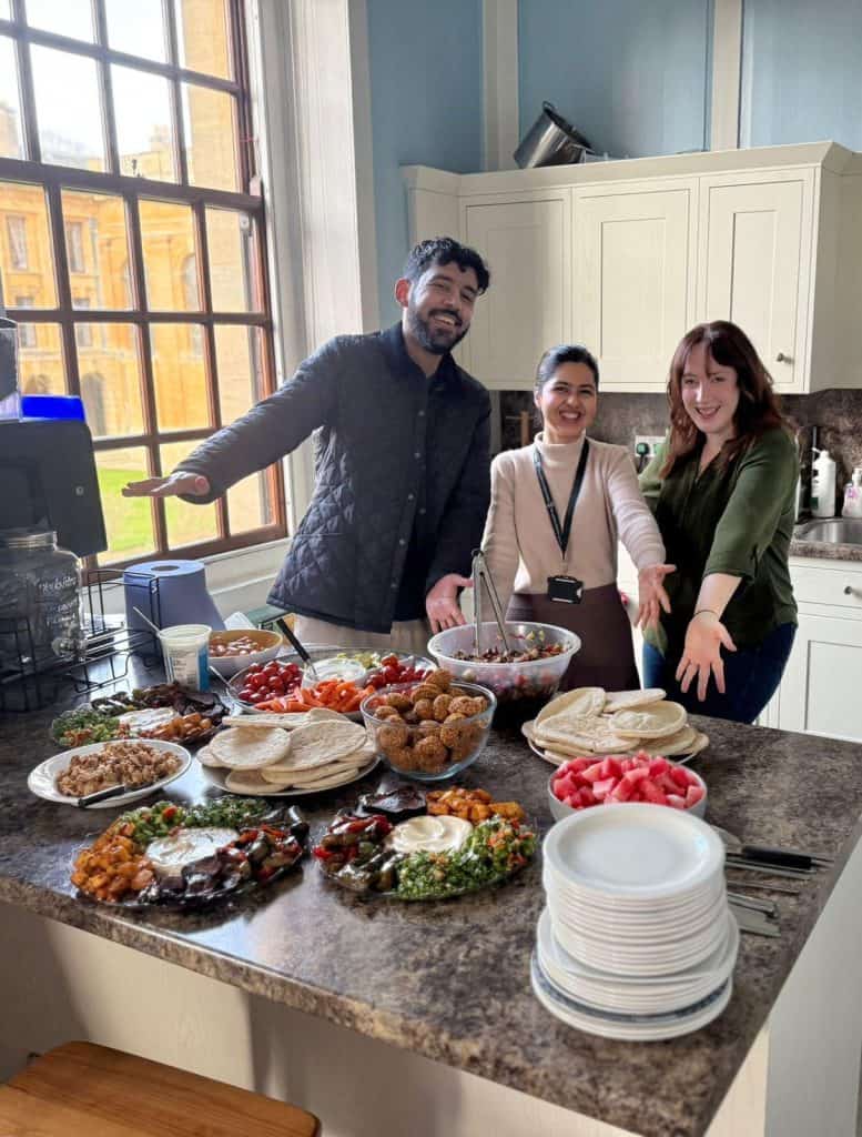Welfare Officer Taqbir (left) and Social Sec Emmy (right): the duo behind our favourite mezze brunch.